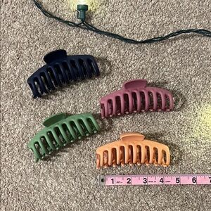 Set of Four Colorful Hair Claw Clips